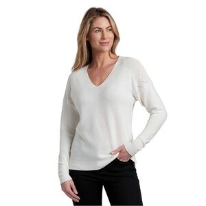 KUHL Women’s White Geneva Pullover V-Neck Sweater XS